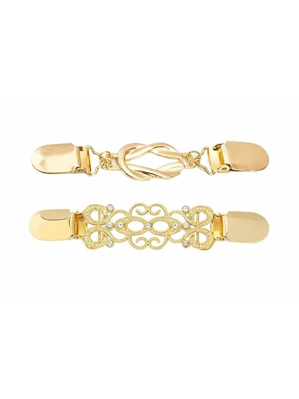 Gold Sweater Clip Set of 2 Cardigan Clip Shawl Clip Dress Cinch Collar Clasp Ele